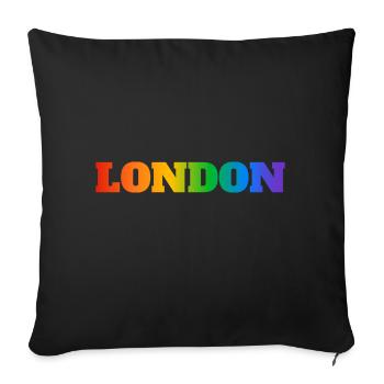 Arcs-en-ciel de Londres - Housse de coussin décorative 45 x 45 cm - noir - Devant