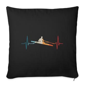 Rowing Heartbeat Boat Rower - Sofa pillowcase 17,3'' x 17,3'' (45 x 45 cm) - black - Front