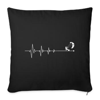 Heartbeat Pulse Line Graphic Design - Sofa pillowcase 17,3'' x 17,3'' (45 x 45 cm) - black - Front