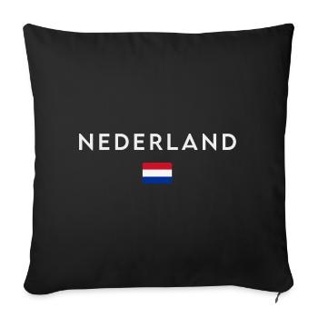 Drapeau de la Hollande, fierté néerlandaise - Housse de coussin décorative 45 x 45 cm - noir - Devant