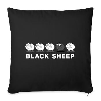 Sheep - Sofa pillowcase 17,3'' x 17,3'' (45 x 45 cm) - black - Front
