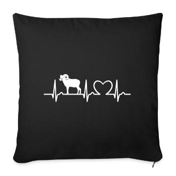 Capricorn - ECG Curve - Heart Curve - Pulse - Sofa pillowcase 17,3'' x 17,3'' (45 x 45 cm) - black - Front