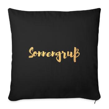 Sun Salutation Yoga Sun Gold Manuscript om Namaste - Sofa pillowcase 17,3'' x 17,3'' (45 x 45 cm) - black - Front