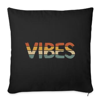 Retro Vibes – Vintage Style Lettering with Mirror - Sofa pillowcase 17,3'' x 17,3'' (45 x 45 cm) - black - Front