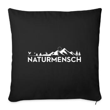 Nature Homme Plein Air Camping Motif - Housse de coussin décorative 45 x 45 cm - noir - Devant