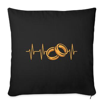 Alliances Battement de cœur Illustration - Housse de coussin décorative 45 x 45 cm - noir - Devant