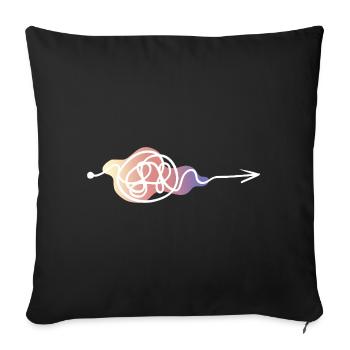 Pastel Lines Arrow Design - Sofa pillowcase 17,3'' x 17,3'' (45 x 45 cm) - black - Front