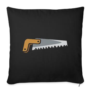 Illustration de scie de style bande dessinée - Graphique d’outil - Housse de coussin décorative 45 x 45 cm - noir - Devant