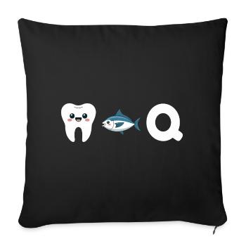 DTQ Jeu de mots français drôle design humoristique - Housse de coussin décorative 45 x 45 cm - noir - Devant