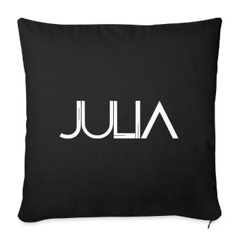 Julia Name Design - Modern Filigree Typography - Sofa pillowcase 17,3'' x 17,3'' (45 x 45 cm) - black - Front