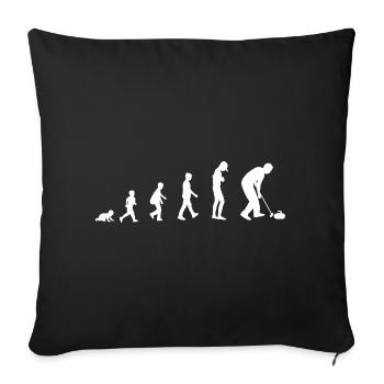 Development into a curling player - Sofa pillowcase 17,3'' x 17,3'' (45 x 45 cm) - black - Front