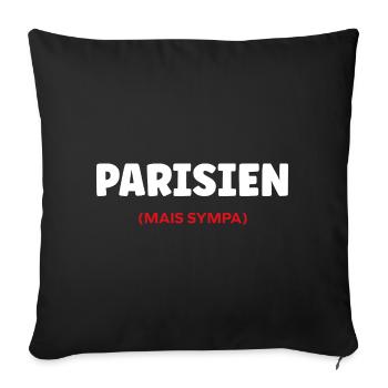 Pariser - Sofakissenbezug 45 x 45 cm - Schwarz - Vorne