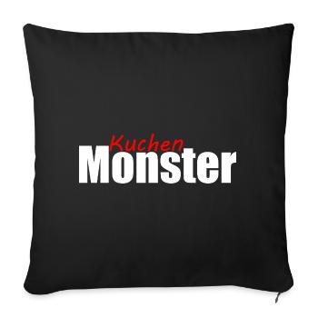 Kuchenmonster Feinschmecker Schlemmer Vielfraß - Sofakissenbezug 45 x 45 cm - Schwarz - Vorne