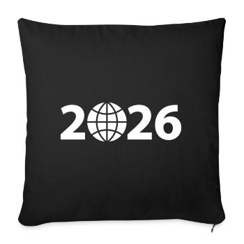 Globe 2026, World Tour 2026, Globe 2026 - Sofa pillowcase 17,3'' x 17,3'' (45 x 45 cm) - black - Front