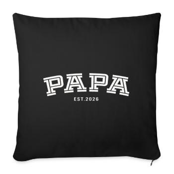 Papa Est. 2026 - Sofa pillowcase 17,3'' x 17,3'' (45 x 45 cm) - black - Front