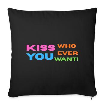 Pride / CSD / LGBTQ+ Design "Kiss" - Sofakissenbezug 45 x 45 cm - Schwarz - Vorne
