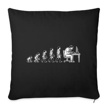 Evolution endet am Computer – Humor Design - Sofakissenbezug 45 x 45 cm - Schwarz - Vorne