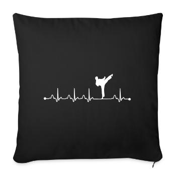 Karate Heartbeat ECG Pulse Martial Arts Fighter  - Sofa pillowcase 17,3'' x 17,3'' (45 x 45 cm) - black - Front