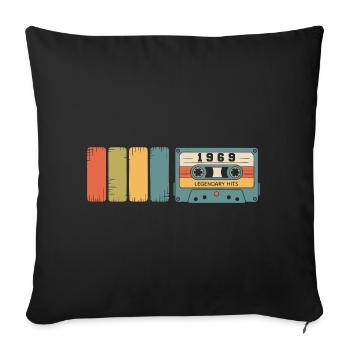 1969 Vintage Original 1969 Geburtstagsgeschenk - Sofakissenbezug 45 x 45 cm - Schwarz - Vorne