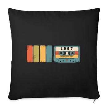 1987 Vintage Original 1987 Birthday Gift - Sofa pillowcase 17,3'' x 17,3'' (45 x 45 cm) - black - Front