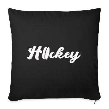 Hockey Script Flow – Eleganter Logo-Look - Sofakissenbezug 45 x 45 cm - Schwarz - Vorne