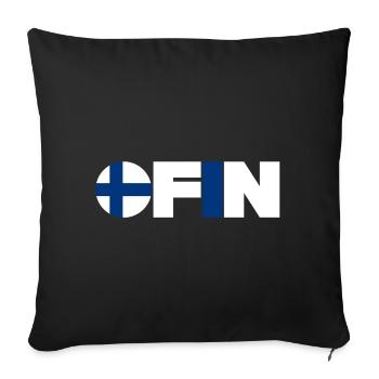 Finlande - Housse de coussin décorative 45 x 45 cm - noir - Devant