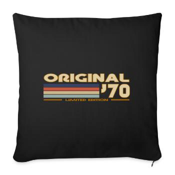 Rétro vintage 1970 - Housse de coussin décorative 45 x 45 cm - noir - Devant
