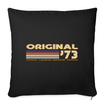 Rétro vintage 1973 - Housse de coussin décorative 45 x 45 cm - noir - Devant