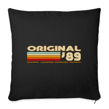 1989 - Sofa pillowcase 17,3'' x 17,3'' (45 x 45 cm) - black - Front