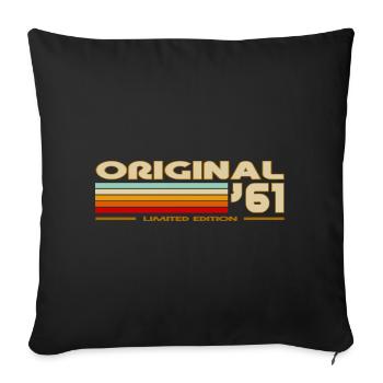 1961 - Sofa pillowcase 17,3'' x 17,3'' (45 x 45 cm) - black - Front