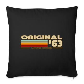 1963 - Sofa pillowcase 17,3'' x 17,3'' (45 x 45 cm) - black - Front