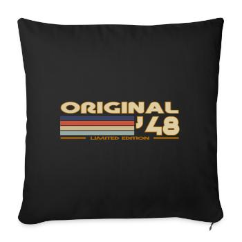 1948 - Sofa pillowcase 17,3'' x 17,3'' (45 x 45 cm) - black - Front