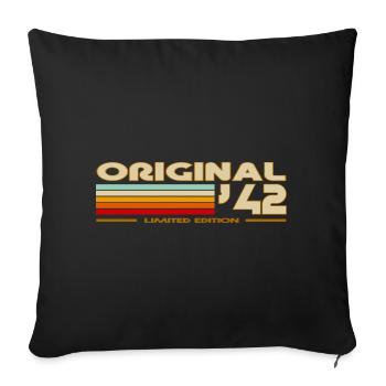 1942 - Sofa pillowcase 17,3'' x 17,3'' (45 x 45 cm) - black - Front