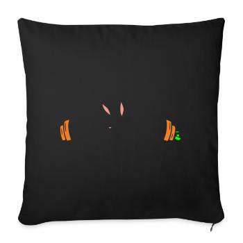 Poids d’haltères Bunny Carrots - Housse de coussin décorative 45 x 45 cm - noir - Devant