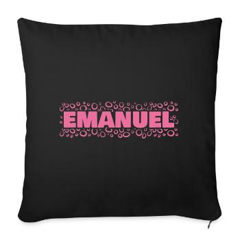 Idée cadeau Emanuel - Housse de coussin décorative 45 x 45 cm - noir - Devant