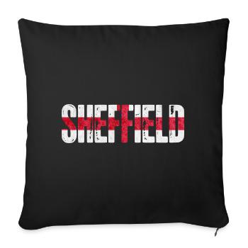 Sheffield, England - Sofa pillowcase 17,3'' x 17,3'' (45 x 45 cm) - black - Front