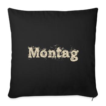 Montag - Sofakissenbezug 45 x 45 cm - Schwarz - Vorne