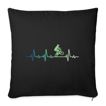 BMX Bike Rider's Heartbeat BMX Bike - Sofa pillowcase 17,3'' x 17,3'' (45 x 45 cm) - black - Front