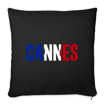 Cannes, France - Housse de coussin décorative 45 x 45 cm - noir - Devant