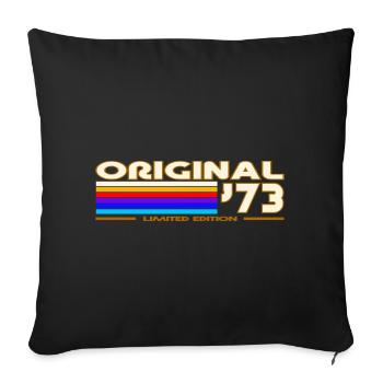 Original 1973 Arcenn-Ciel Vintage - Sofa pillowcase 17,3'' x 17,3'' (45 x 45 cm) - black - Front