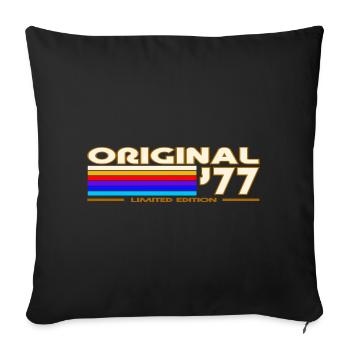 Original 77 Rainbow Retro - Sofa pillowcase 17,3'' x 17,3'' (45 x 45 cm) - black - Front