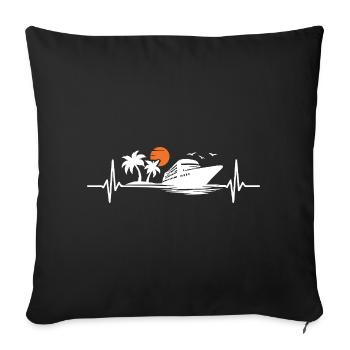 Croisière Heartbeat Croisière Navire de Croisière - Housse de coussin décorative 45 x 45 cm - noir - Devant