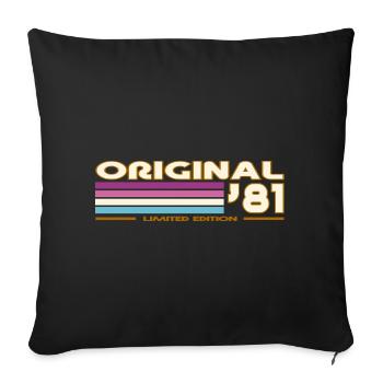 1981 - Sofa pillowcase 17,3'' x 17,3'' (45 x 45 cm) - black - Front