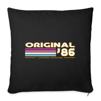 Retro 1986 Stripes Vintage 80s - Housse de coussin décorative 45 x 45 cm - noir - Devant