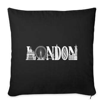 Londres Royaume-Uni, Angleterre Silhouette - Housse de coussin décorative 45 x 45 cm - noir - Devant