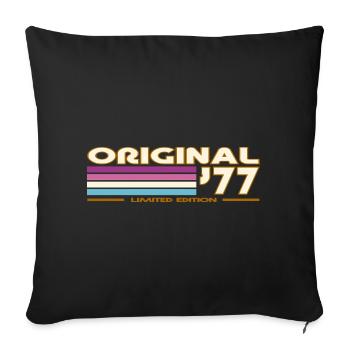 1977 - Sofa pillowcase 17,3'' x 17,3'' (45 x 45 cm) - black - Front