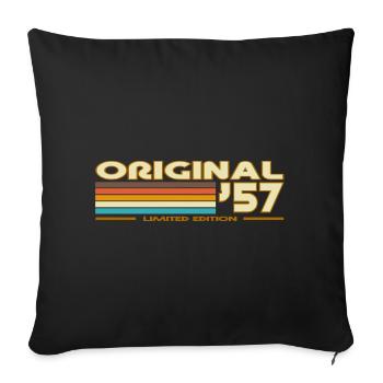 Retro Stripes 70s Original57 - Sofa pillowcase 17,3'' x 17,3'' (45 x 45 cm) - black - Front