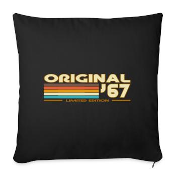 Original 67 rétro arc-en-ciel - Housse de coussin décorative 45 x 45 cm - noir - Devant