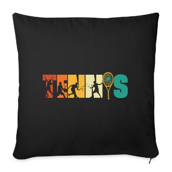 Style de jeu vintage rétro - Housse de coussin décorative 45 x 45 cm - noir - Devant