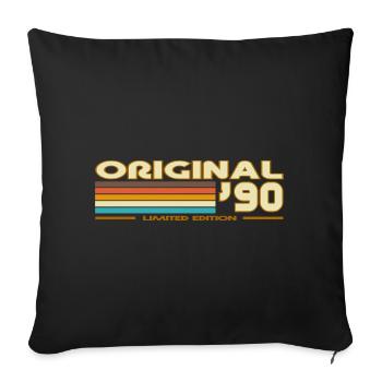1990 - Sofa pillowcase 17,3'' x 17,3'' (45 x 45 cm) - black - Front